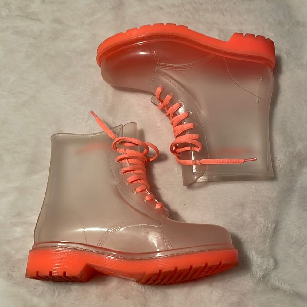 Pink & Clear Workboots - Size 6